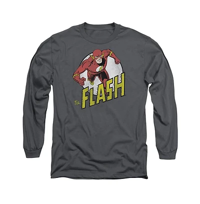 Flash Men's Dc Comics Run Long Sleeve Adult Tee / T-Shirt