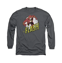 Flash Men's Dc Comics Run Long Sleeve Adult Tee / T-Shirt