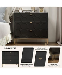 Boyel Living Wooden 3-Drawer Storage Cabinet Table