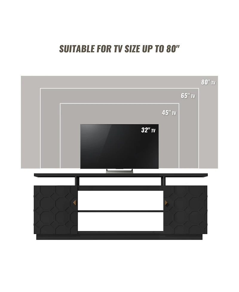 Boyel Living Elegant Multifunctional Tv Stand with Ample Storage and Innovative Design