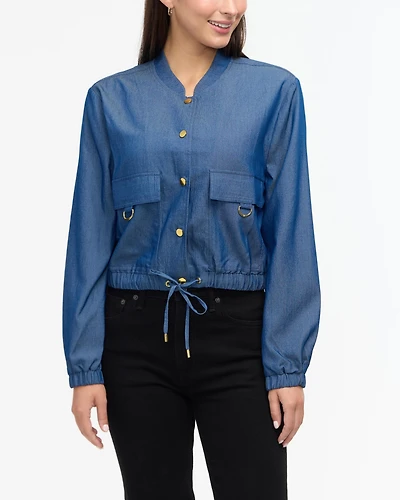 Ellen Tracy Women s Tencel Bomber Jacket