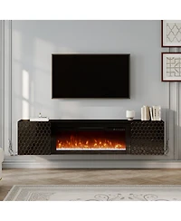 Boyel Living Wall Mounted Tv Stand with 36 inches Electric Fireplace Living Room Storage Table