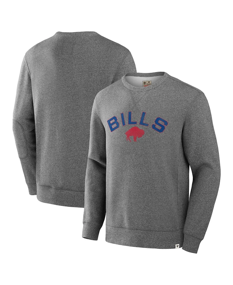Fanatics Men's Heather Gray Buffalo Bills Loop Terry Pullover Sweatshirt