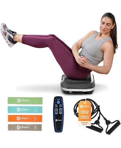 LifePro Vibration Plate – Whole Body Workout Fitness Platform with Loop Bands for Home Training & Exercise Routine