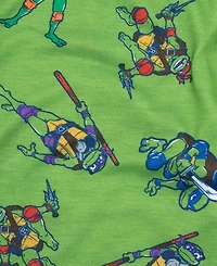 Ninja Turtles Little and Big Boys Short Sleeve Tee Open Leg Pant, 2-Piece Pajama Set
