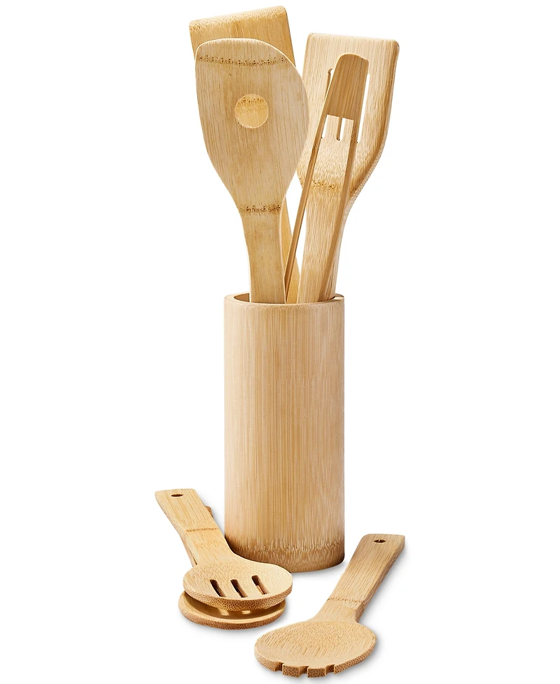 Arch Studio 7-Piece Bamboo Utensil Set & Holder, Exclusively at Macy's