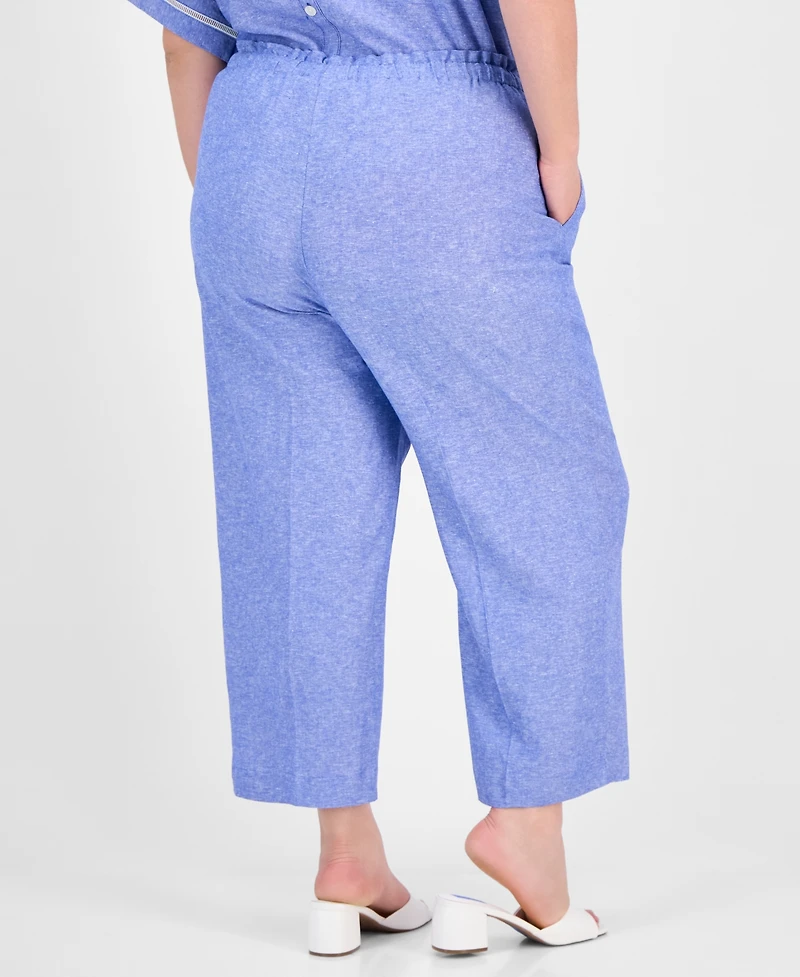 Anne Klein Plus Wide-Leg High-Rise Pants