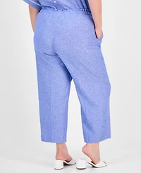 Anne Klein Plus Wide-Leg High-Rise Pants