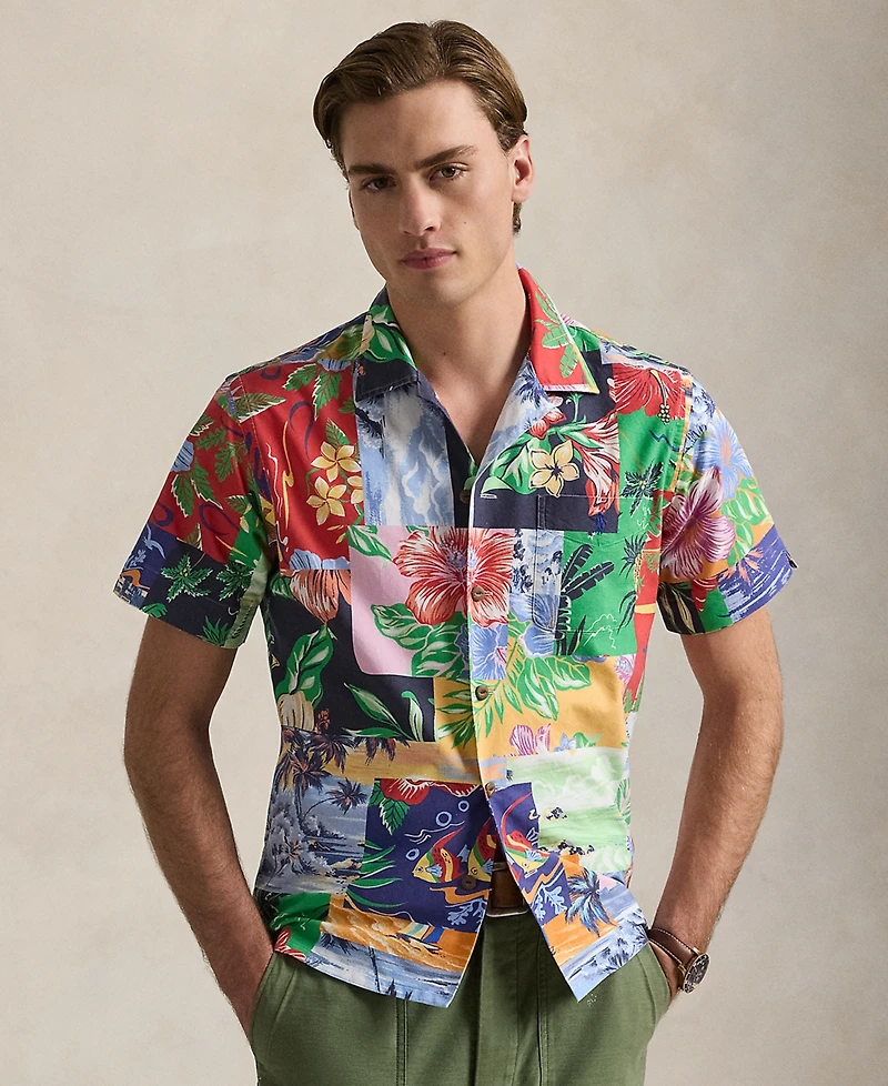 Polo Ralph Lauren Men's Classic-Fit Patchwork-Print Oxford Shirt