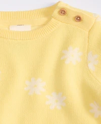 First Impressions Baby Sunflowers Cotton Sweater, Exclusively at Macy's