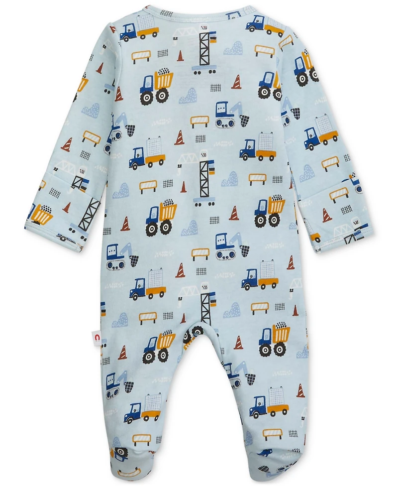Easy = Magnetic Close Baby Cotton Footed Coverall