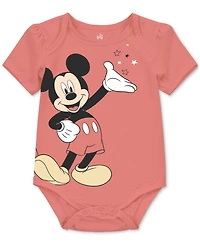 Disney Baby Mickey Mouse Short-Sleeve Bodysuits, 3 Pack