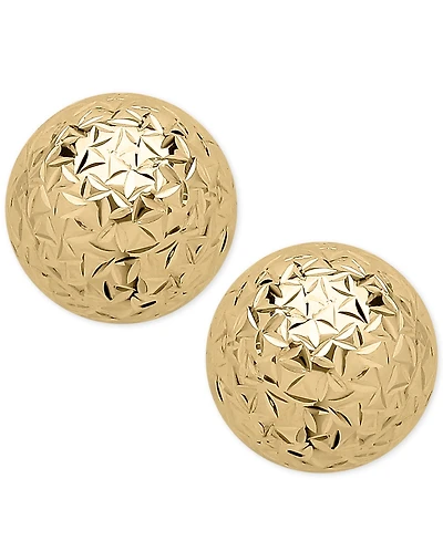 Textured Ball Stud Earrings 14k Gold