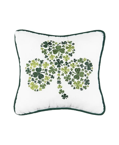 10" x 10" St. Patrick's Day Irish Shamrock Embroidered Small/Petite Accent Throw Pillow