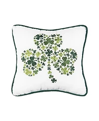 10" x 10" St. Patrick's Day Irish Shamrock Embroidered Small/Petite Accent Throw Pillow