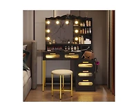 Vlsrka Vanity Makeup Desk with Mirror and Lights