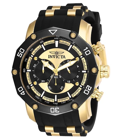 Invicta Men's 28754 Pro Diver Quartz Chronograph Black, Gold Dial Watch