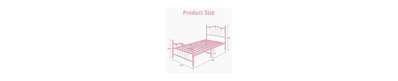 gaomon Twin Size Bed Frame, Heart Shaped Metal Bed Frame with Headboard and Footboard, Platform Bed Frame with Sturdy Slat Support