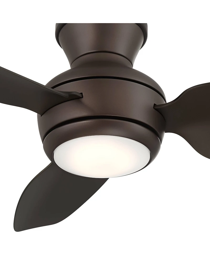 Casa Vieja 36" Whirl Modern Indoor Outdoor Ceiling Fan 3 Blade Led Light Remote Control Emperial Bronze Finish Bedroom Hugger