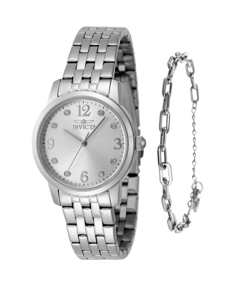 Invicta Women's 48255 Angel Quartz 3 Hand Silver Dial Watch