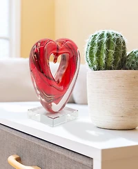 Dale Tiffany 7" Rossa Heart Art Glass Figurine