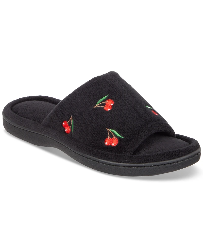 Isotoner Signature Women's Embroidered Fruit Slide Slippers