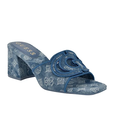 Guess Women's Galsee Quattro-g Cutout Block Heel Sandals