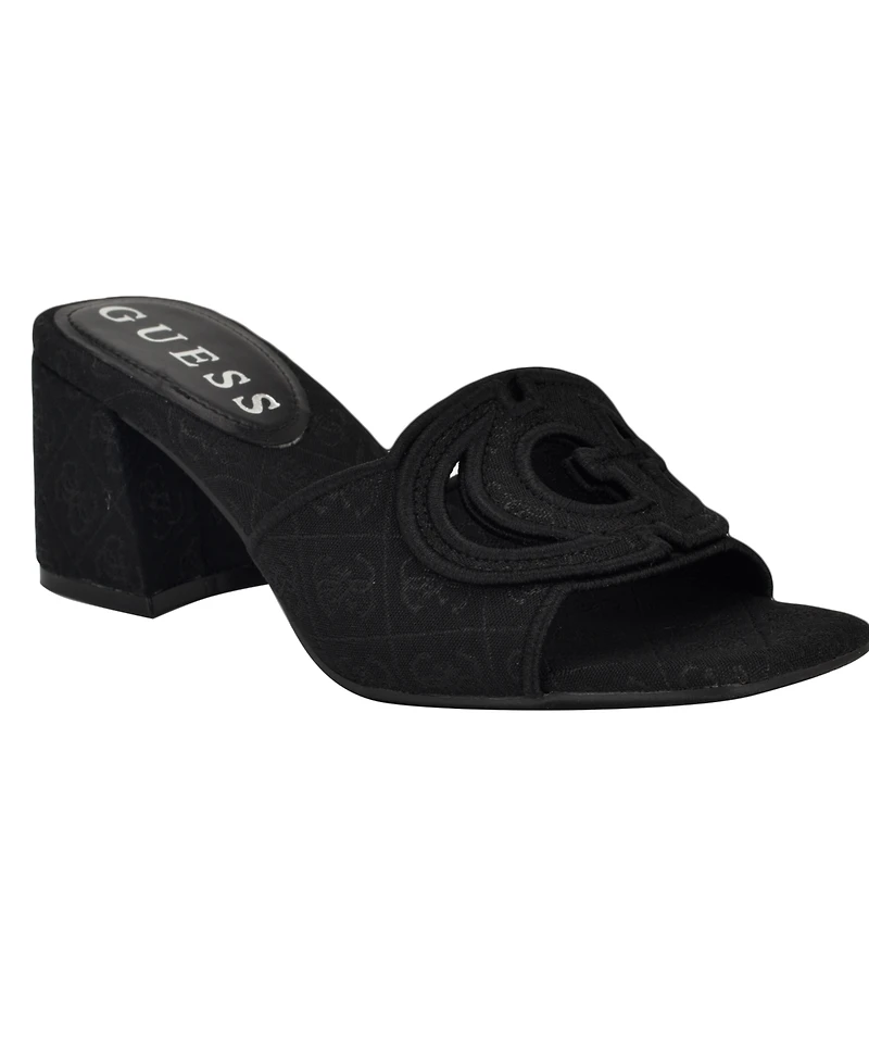 Guess Women's Galsee Quattro-g Cutout Block Heel Sandals