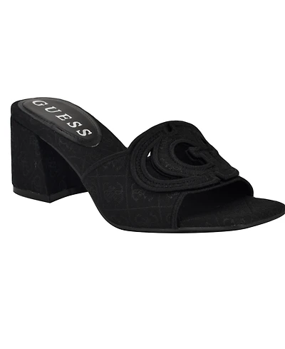 Guess Women's Galsee Quattro-g Cutout Block Heel Sandals