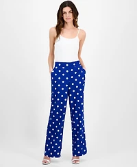 Anne Klein Women's Printed Pull-On Wide-Leg Pants
