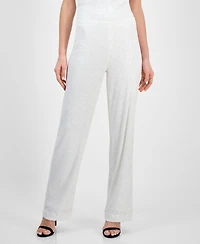 Anne Klein Women's Pull-On Sequinned Wide-Leg Pants