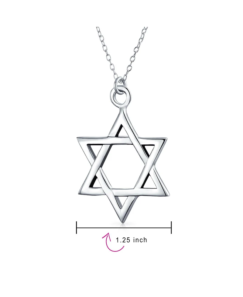 Bling Jewelry Classic Star of David Pendant Necklace in Sterling Silver