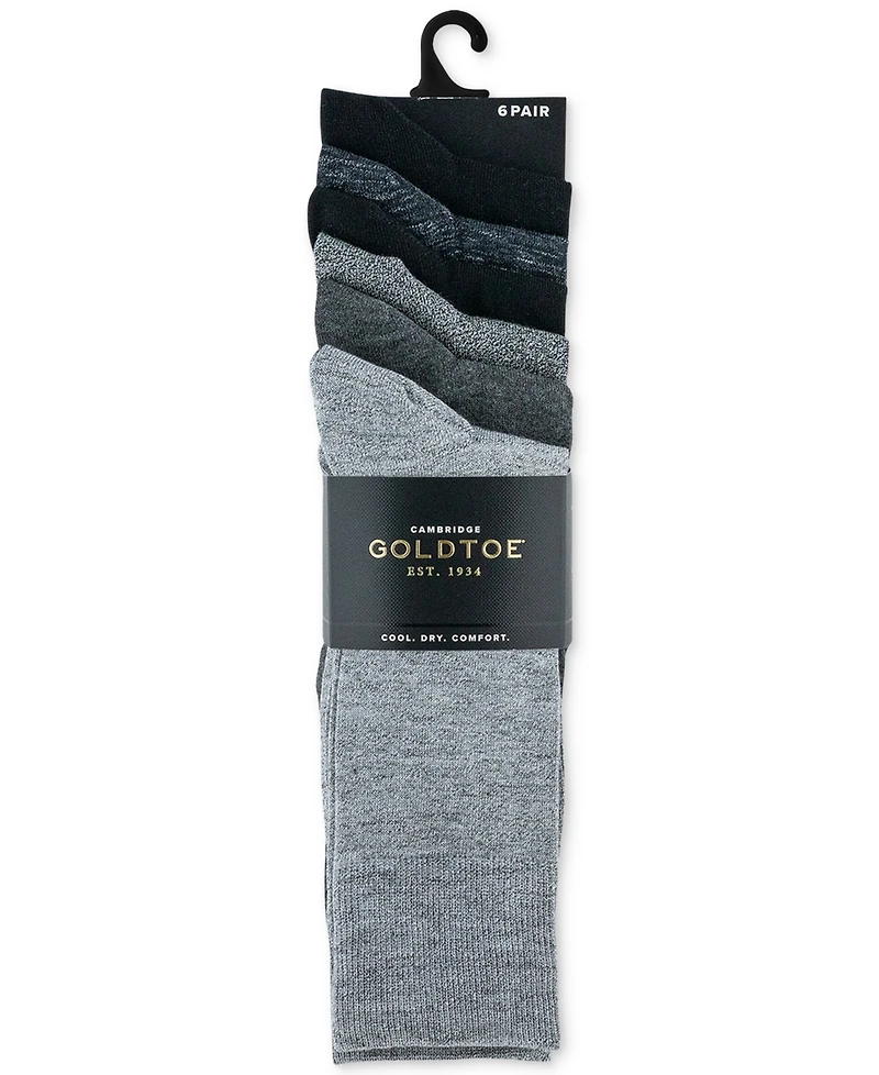 Gold Toe Men's 6-pack Cambridge Solid Crew Socks