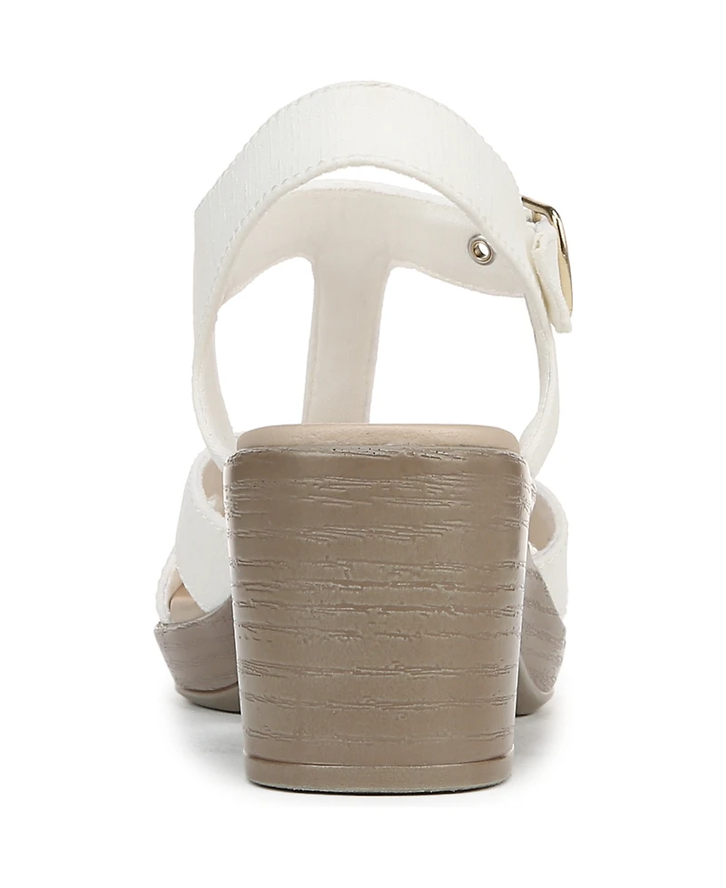 LifeStride Women's Everly Washable Block Heel Strappy Sandals