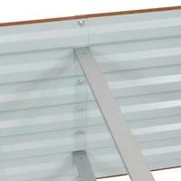 Outdoor Vegetable or Flower Galvalume Steel Raised Garden Bed for Backyard or Garden - Rectangle - 71"