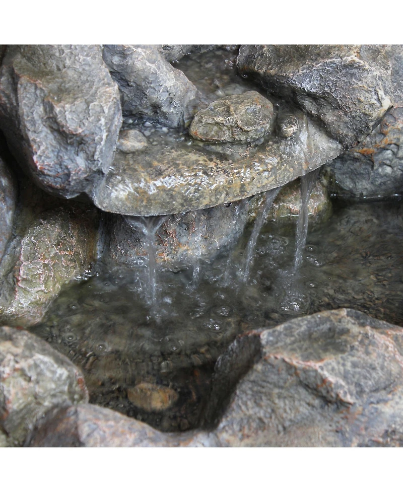 18"H Electric Resin Rocky Ravine Waterfall Outdoor Water Fountain