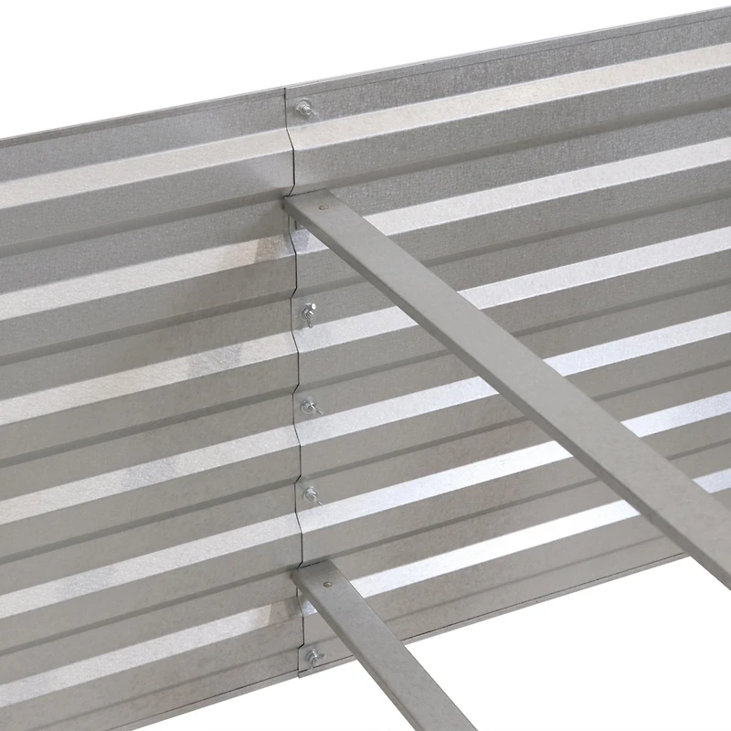 71-Inch Rectangular Raised Garden Bed - Galvalume Steel Vegetable Flower Bed Planter Kit - Silver