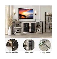 gaomon Tv Stand for 65+ Inch Tv, Industrial Entertainment Center Tv Media Console Cabinet