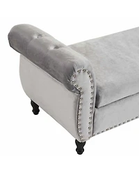 Velvet Storage Ottoman Bench with Pillow, Stylish Footrest and Hidden for Living Room, Bedroom, or Entryway-The Pop Home