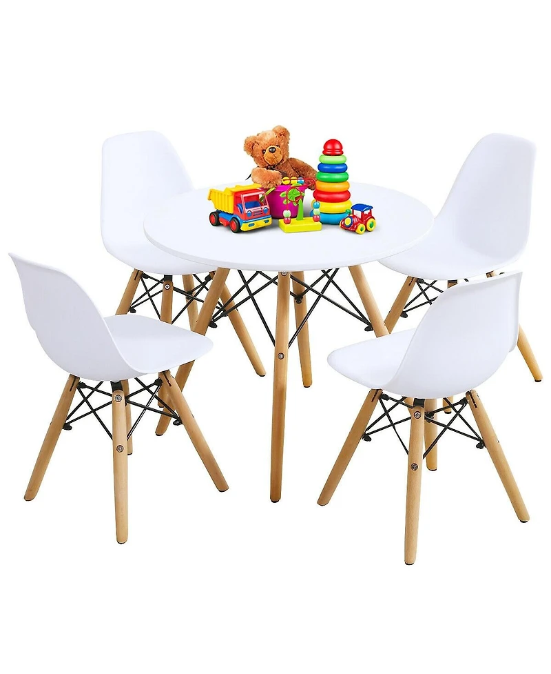 Gouun Kids 5 Pieces Mid-Century Modern Table Chairs Set