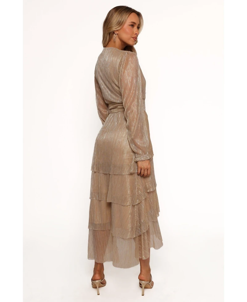 Petal and Pup Women's Cybil Pleated Tiered Midi Dress