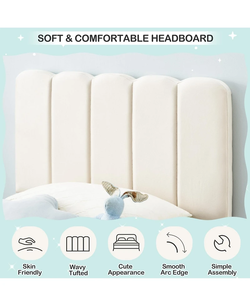 gaomon Twin Bed Frame for Boys & Girls, Upholstered Platform Bed Frame