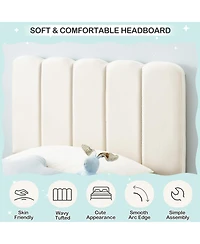 gaomon Twin Bed Frame for Boys & Girls, Upholstered Platform Bed Frame