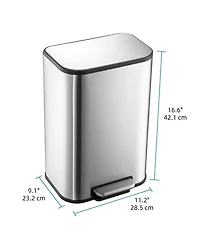 gaomon Stainless Steel Garbage Can with Lid, Step-On Pedal and Inner Bucket