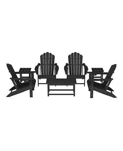 WestinTrends 7-Piece Hdpe Outdoor Patio Furniture Adirondack Conversation Set