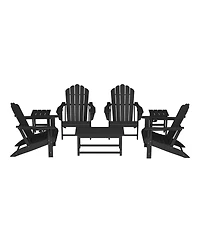 WestinTrends 7-Piece Hdpe Outdoor Patio Furniture Adirondack Conversation Set