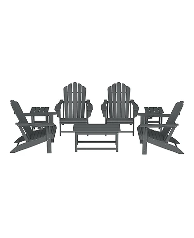 WestinTrends 7-Piece Hdpe Outdoor Patio Furniture Adirondack Conversation Set