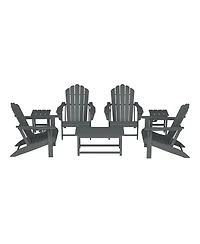 WestinTrends 7-Piece Hdpe Outdoor Patio Furniture Adirondack Conversation Set