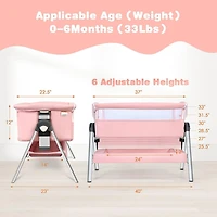 Gouun Portable Baby Bedside Sleeper with Adjustable Heights and Angle