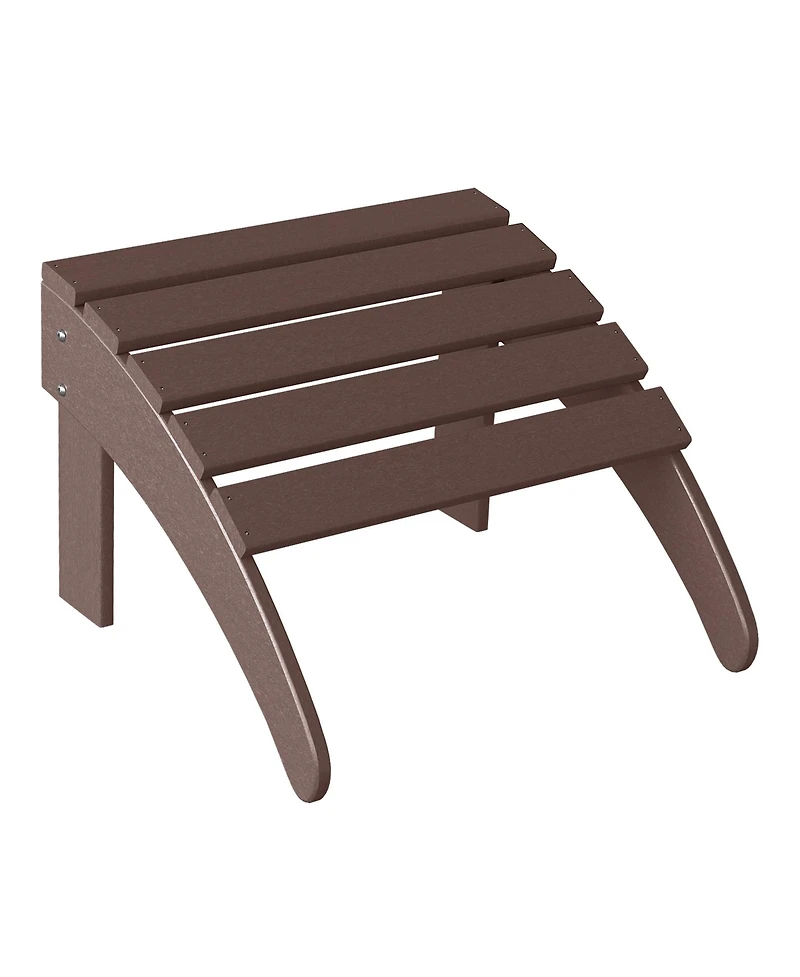 WestinTrends 5-Piece Adirondack Chair with Folding Ottoman and Table Set